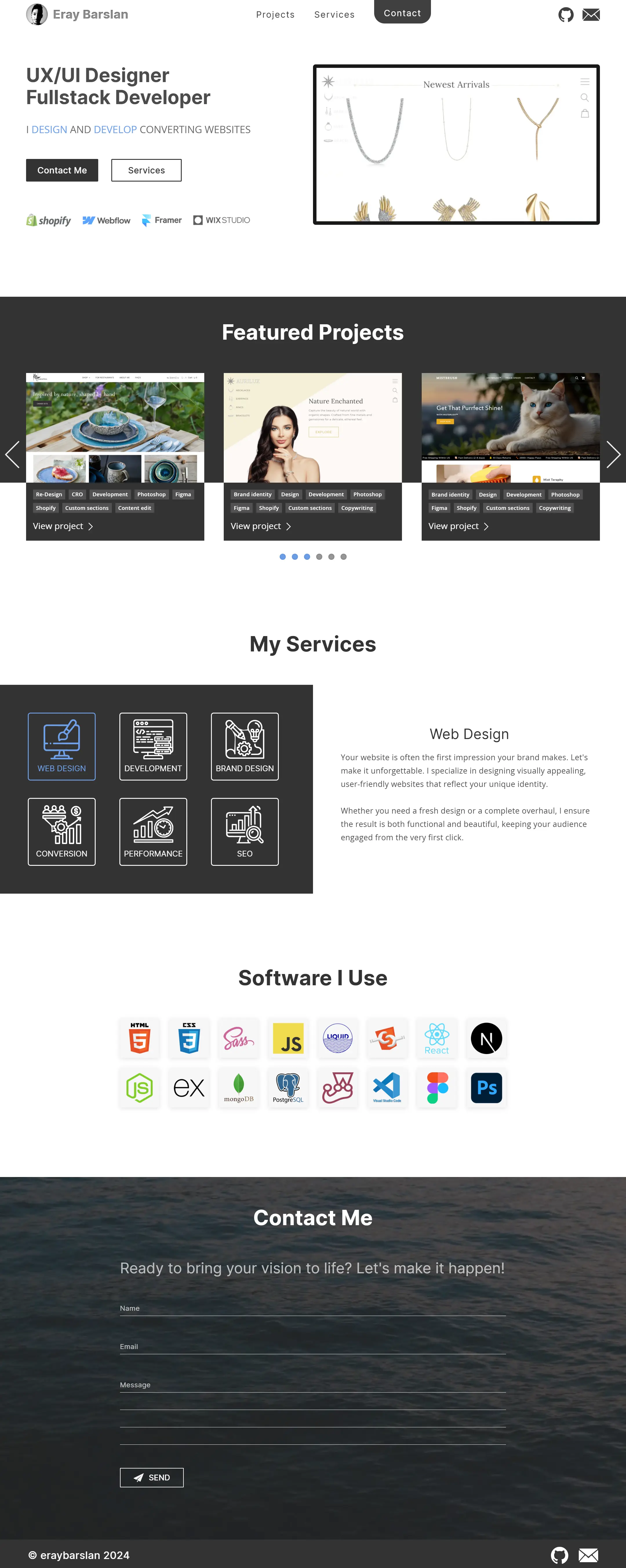 portfolio homepage